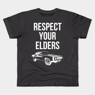 respect your elder vintage car Kids T-Shirt